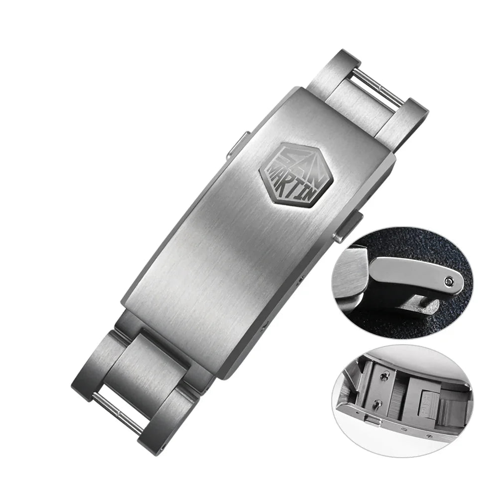 Peer with big name San Martin New Fly Adjustable Clasp Watch Parts Bracelet Clasp For 16mm Specified Model Buckle Folding Clasp Non - universal - Tandorio Watches