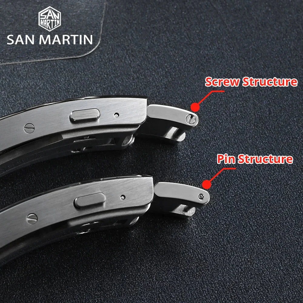 Peer with big name San Martin New Fly Adjustable Clasp Watch Parts Bracelet Clasp For 16mm Specified Model Buckle Folding Clasp Non - universal - Tandorio Watches