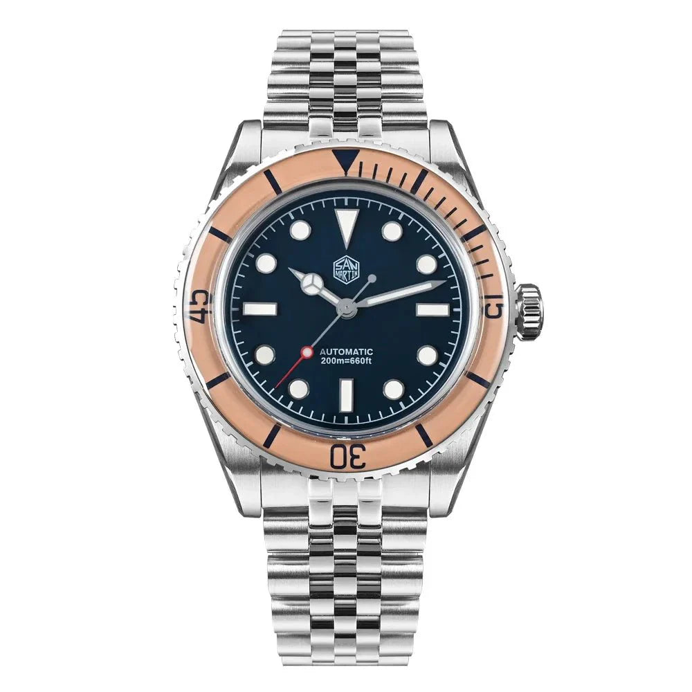 San Martin Diver SN0133 40mm NH35 Automatic AR Sapphire Bezel J - type Bracelet Waterproof 200m Swiss Lume - Tandorio Watches