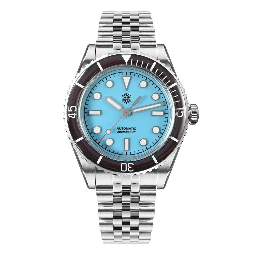 San Martin Diver SN0133 40mm NH35 Automatic AR Sapphire Bezel J - type Bracelet Waterproof 200m Swiss Lume - Tandorio Watches