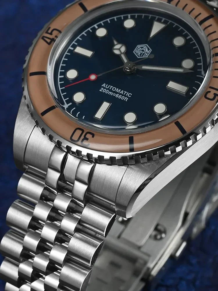 San Martin Diver SN0133 40mm NH35 Automatic AR Sapphire Bezel J - type Bracelet Waterproof 200m Swiss Lume - Tandorio Watches