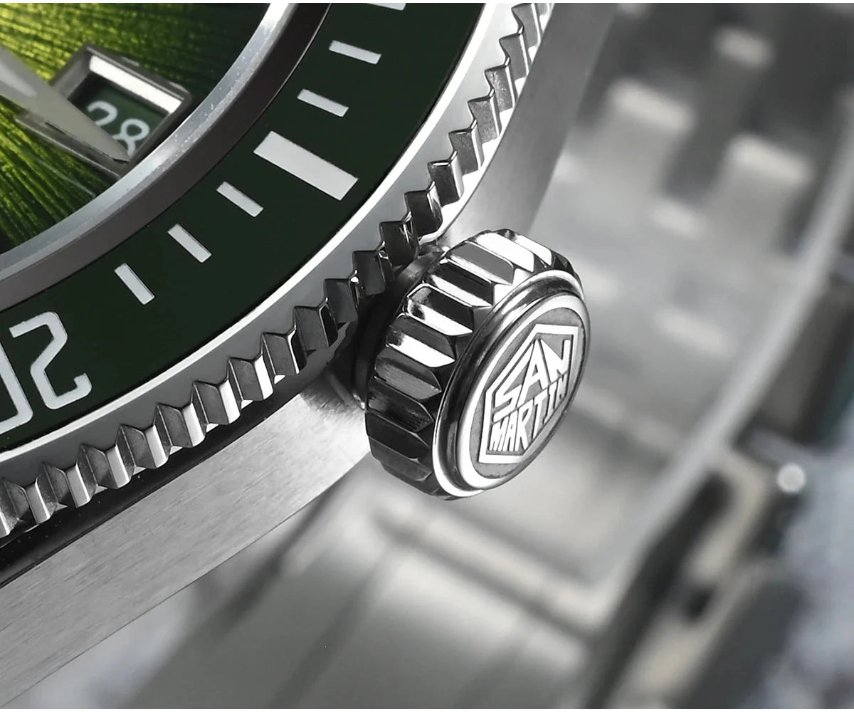 San Martin Diver SN0148G 40mm Miyota 9015 Automatic Enamel Sunburst Dial 20bar Ar Sapphire BGW9 Lume - Tandorio Watches