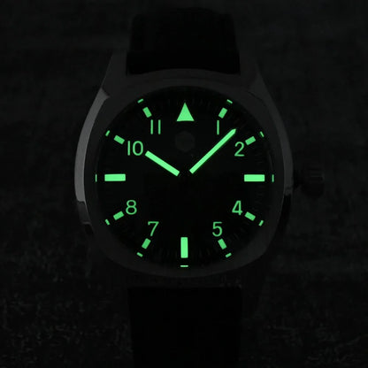 San Martin Dress Watch SN0026 38mm PT5000 SW200 Automatic Original Design Grid Textured Dial 10Bar C3 Lume Sapphire - Tandorio Watches