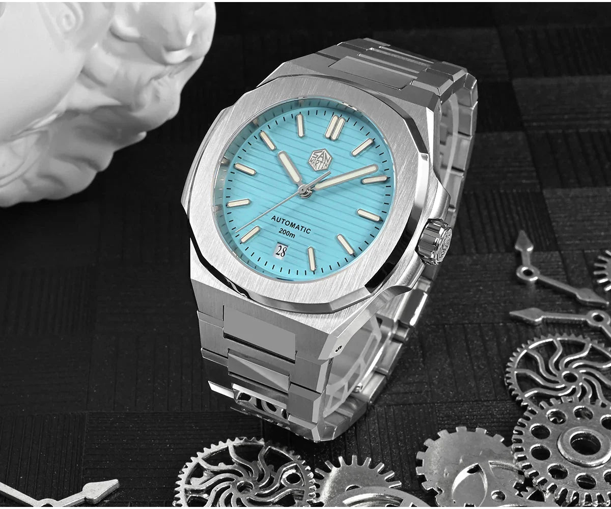 San Martin Nautilus MOD SN0075G 43mm Sw200 PT5000 Automatic AR Sapphire 20 ATM BGW - 9 - Tandorio Watches