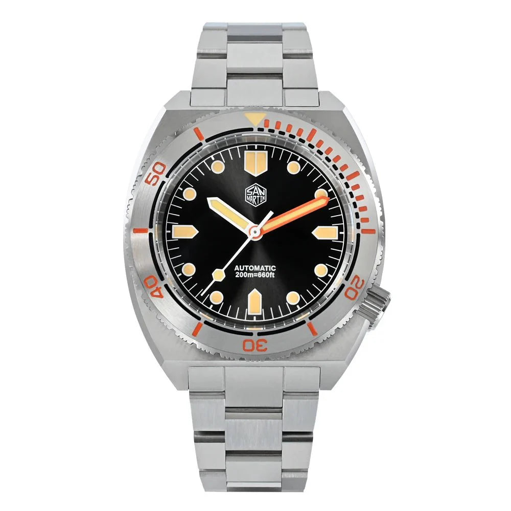 San Martin SN0067 40mm Diver Watch YN55 Automatic AR Sapphire 20Bar Swiss Lume - Tandorio Watches