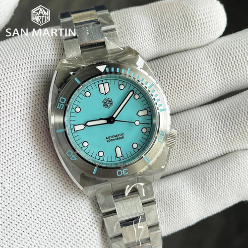 San Martin SN0067 40mm Diver Watch YN55 Automatic AR Sapphire 20Bar Swiss Lume - Tandorio Watches