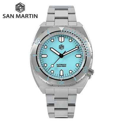 San Martin SN0067 40mm Diver Watch YN55 Automatic AR Sapphire 20Bar Swiss Lume - Tandorio Watches