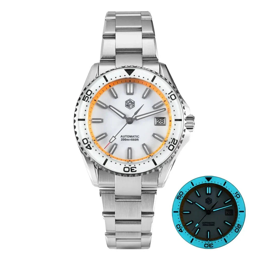 San Martin SN0129 39mm Diver Watch 20ATM Waterproof Enamel Dial Full Luminous Ar Sapphire Bezel NH35 Automatic - Tandorio Watches