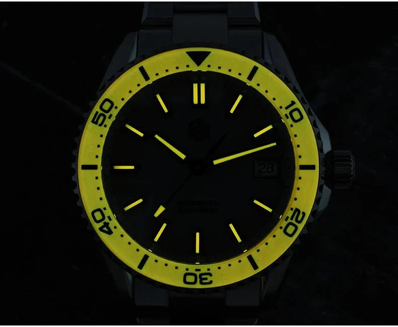 San Martin SN0129 39mm Diver Watch 20ATM Waterproof Enamel Dial Full Luminous Ar Sapphire Bezel NH35 Automatic - Tandorio Watches