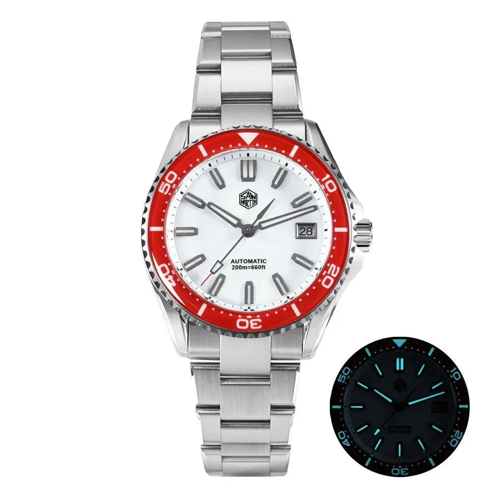 San Martin SN0129 39mm Diver Watch 20ATM Waterproof Enamel Dial Full Luminous Ar Sapphire Bezel NH35 Automatic - Tandorio Watches
