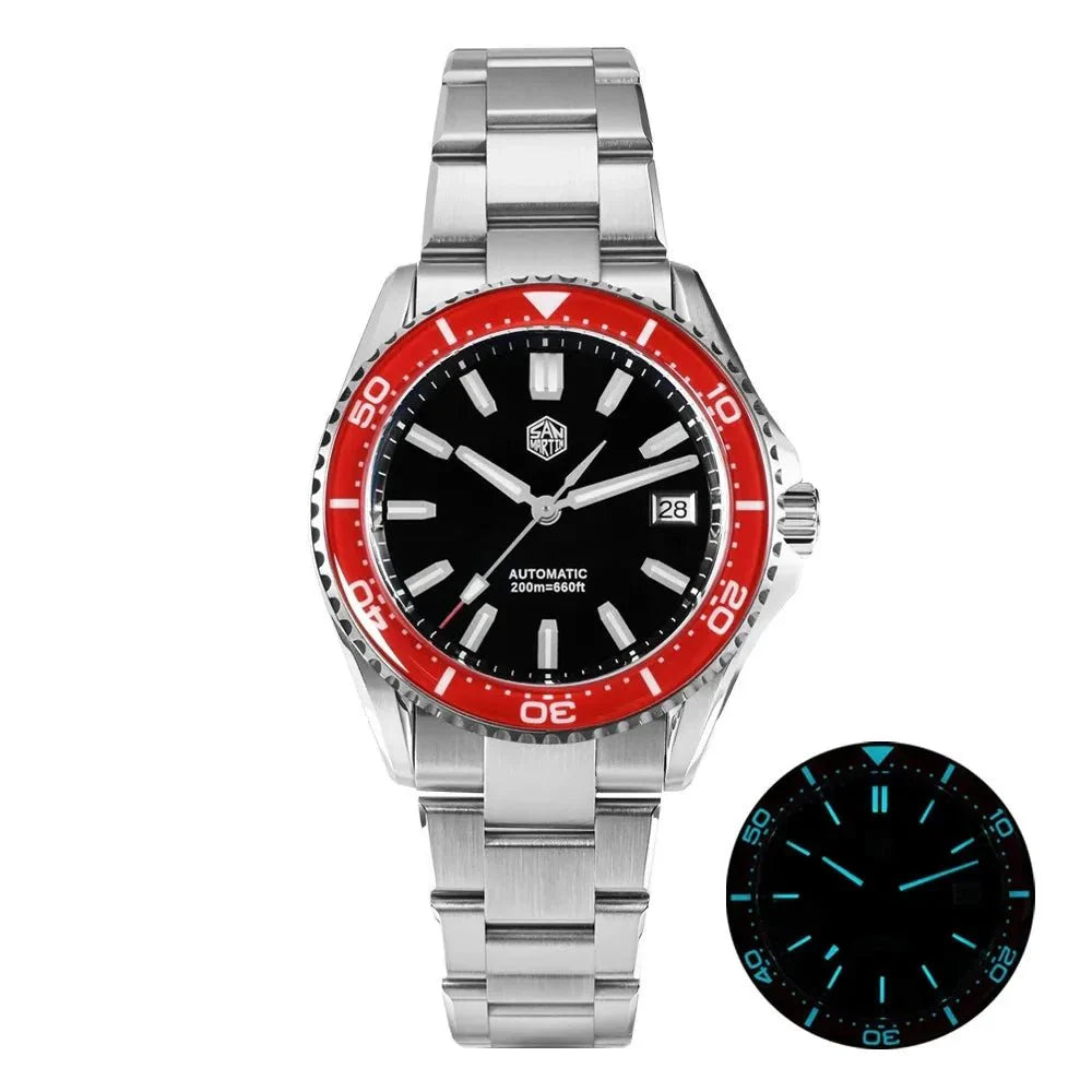 San Martin SN0129 39mm Diver Watch 20ATM Waterproof Enamel Dial Full Luminous Ar Sapphire Bezel NH35 Automatic - Tandorio Watches
