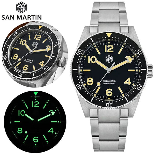 San Martin SN0139 62mas Dive Watch 120 Clicks NH38 Automatic Movement Sapphire C3 Luminous 39mm 20bar - Tandorio Watches