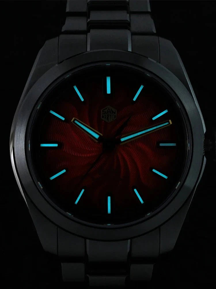 San Martin SN0144 Dress Watch 2025 Guilloche Dial Snake Year Limited 39mm Miyota 90S5 Automatic Clear Caseback Ar Sapphire Swiss Lume - Tandorio Watches