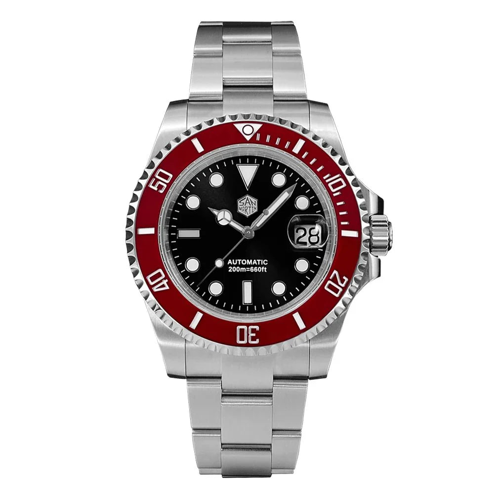 San Martin SUB Diver Sn0019G 41mm Water Ghost PT5000 SW200 Automatic AR Sapphire 20Bar BGW - 9 Luminous - Tandorio Watches