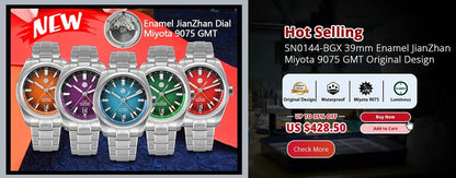 San Martin SUB Diver Sn0019G 41mm Water Ghost PT5000 SW200 Automatic AR Sapphire 20Bar BGW - 9 Luminous - Tandorio Watches