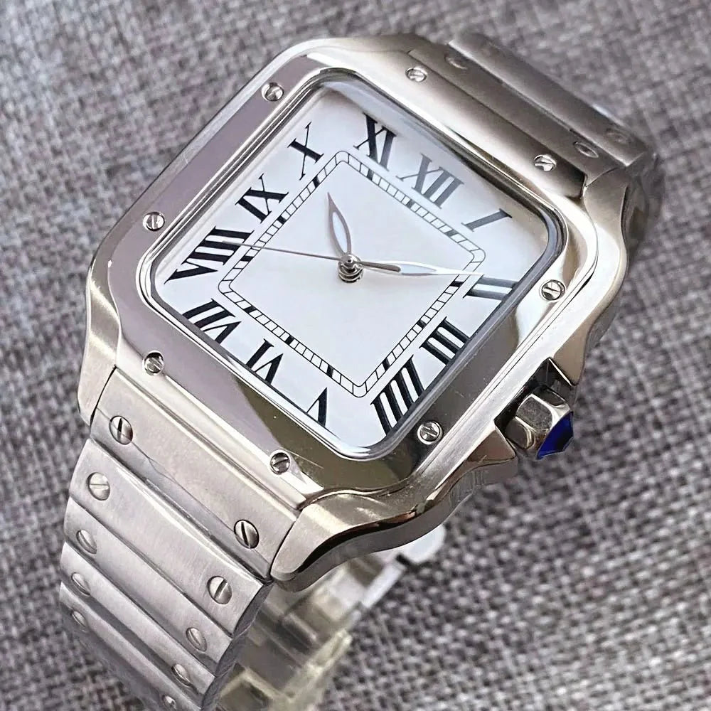 Square Watch Tandorio TD303S 38mm NH35A Automatic Roman Number Glass Back 5bar Sapphire - Tandorio Watches