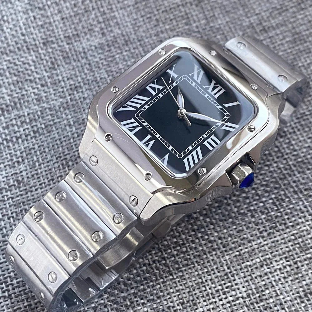 Square Watch Tandorio TD303S 38mm NH35A Automatic Roman Number Glass Back 5bar Sapphire - Tandorio Watches