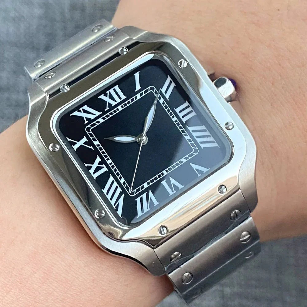 Square Watch Tandorio TD303S 38mm NH35A Automatic Roman Number Glass Back 5bar Sapphire - Tandorio Watches