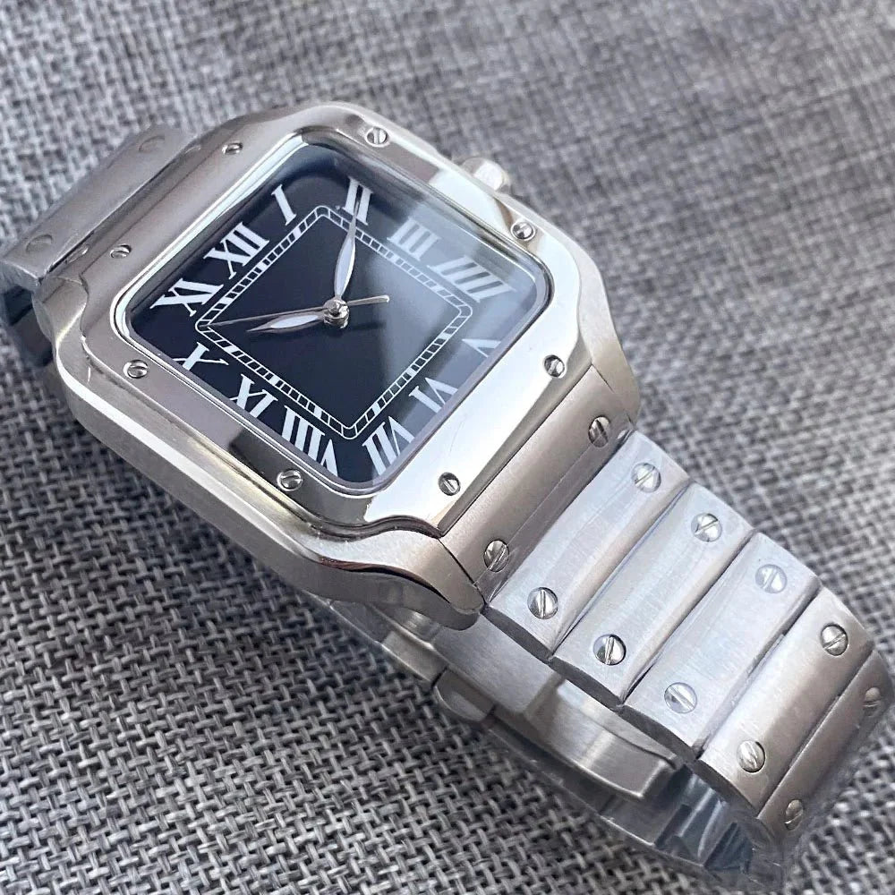 Square Watch Tandorio TD303S 38mm NH35A Automatic Roman Number Glass Back 5bar Sapphire - Tandorio Watches