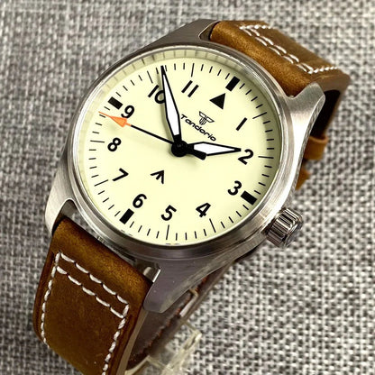 Tandorio 39mm Pilot 200M Automatic NH35A PT5000 Sapphire Crystal Vintage TD050 - Tandorio Watches