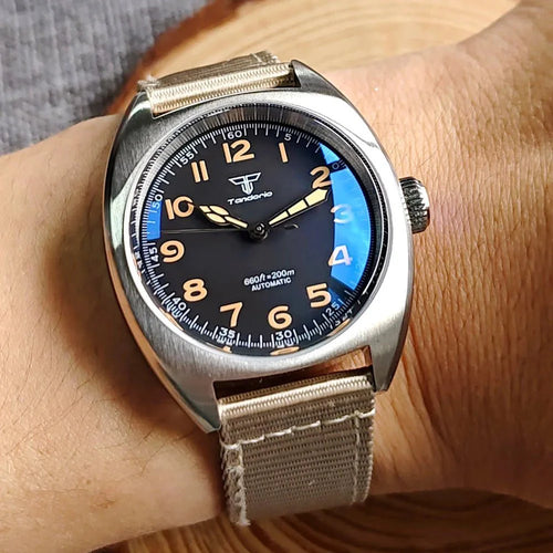 Tandorio AR Double Domed Sapphire 36mm Military Pilot Japan NH35A automatic TD009 - Tandorio Watches