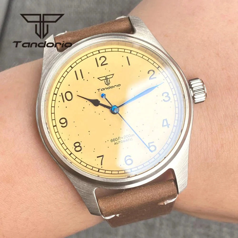 Tandorio Cusn8 Real Bronze 39mm Dress 20bar Pilot Automatic Men Watch NH35A PT5000 AR Sapphire - Tandorio Watches
