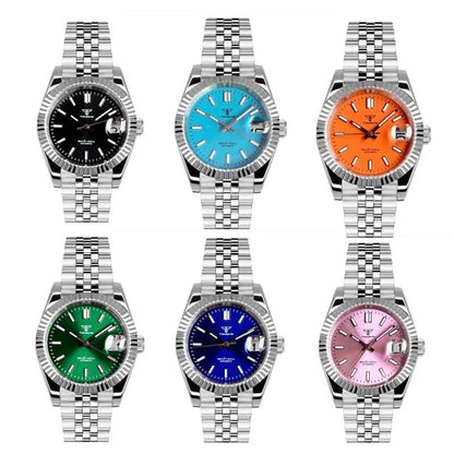 Tandorio dress NH35A 36mm/39mm Automatic Sunburst Date Sapphire Crystal 5bar glass back TD036 - Tandorio Watches