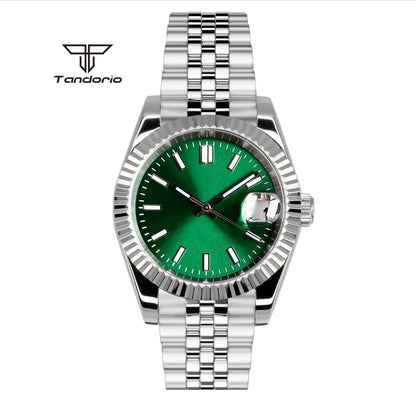 Tandorio dress NH35A 36mm/39mm Automatic Sunburst Date Sapphire Crystal 5bar glass back TD036 - Tandorio Watches