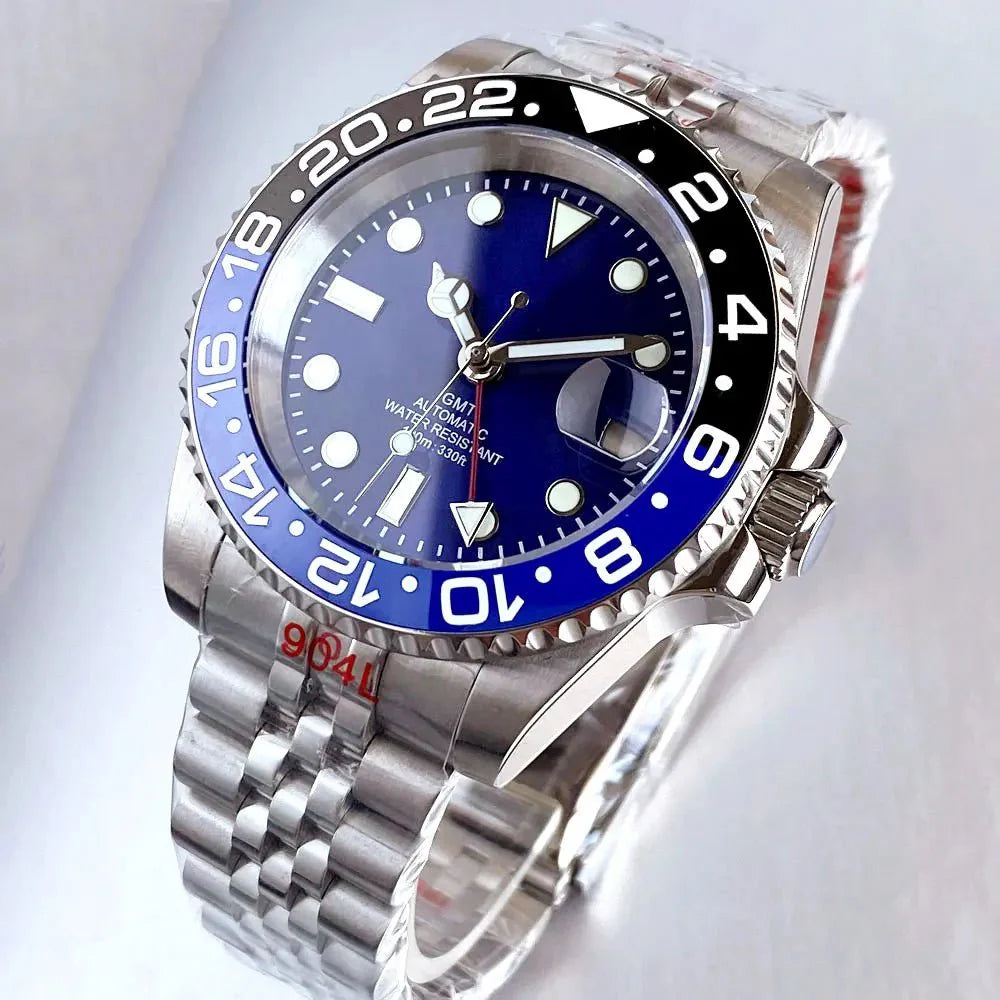 Tandorio GMT Watch TD258B Luminous 40mm NH34A Automatic 20BAR Sapphire - Tandorio Watches