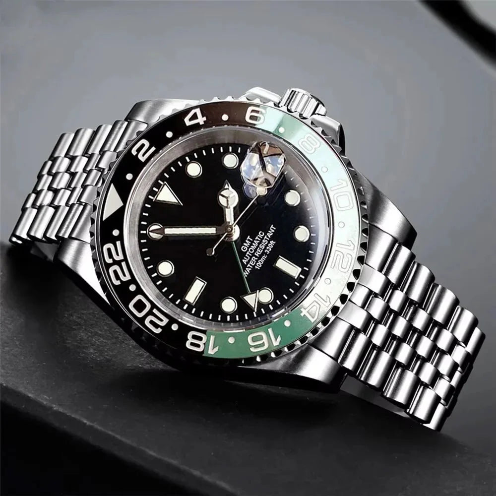 Tandorio GMT Watch TD258B Luminous 40mm NH34A Automatic 20BAR Sapphire - Tandorio Watches