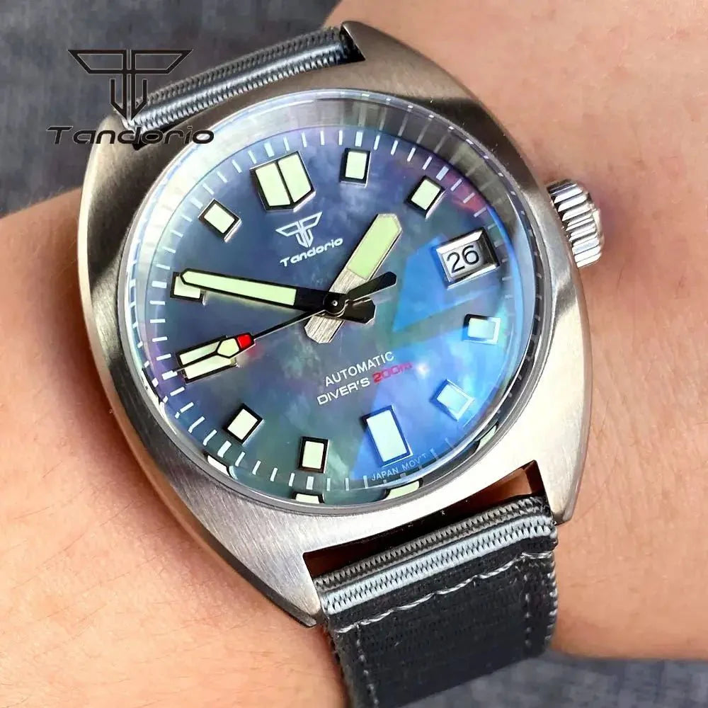 Tandorio Mother of Pearl Dial 36mm NH35A field Watch - Tandorio Watches