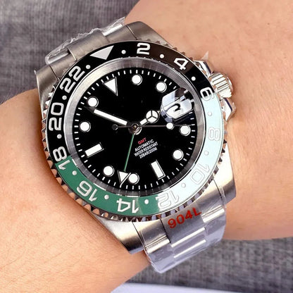 Tandorio NH34 Movement 40mm GMT Function glass back Sapphire Crystal 20bar - Tandorio Watches