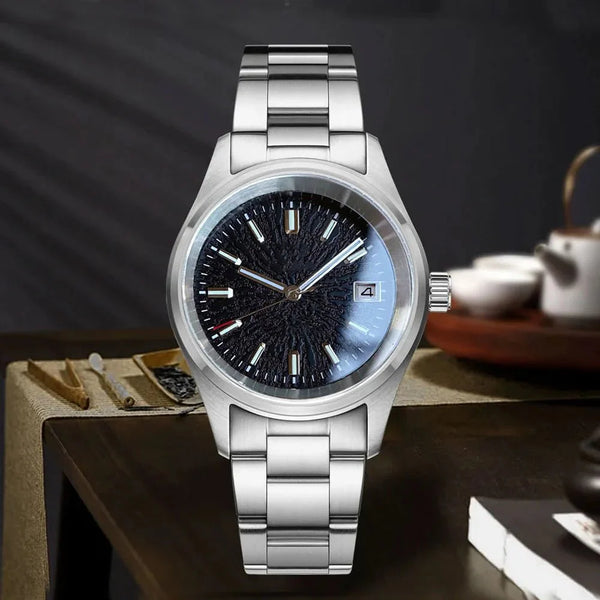 Tandorio Pilot watch 36mm TD105M Blue Red Multicolor Dial NH35A Automatic 200M WR Luminous Sapphire - Tandorio Watches