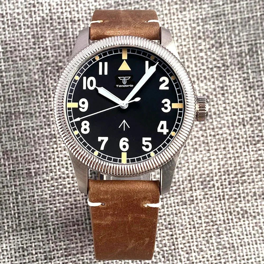 Tandorio Seiko NH35 Automatic 39mm Pilot Military 20Bar Sapphire TD016 - Tandorio Watches