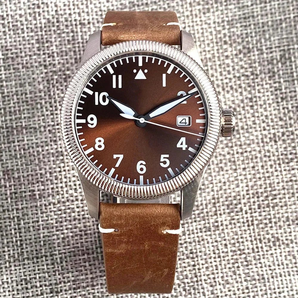 Tandorio Seiko NH35 Automatic 39mm Pilot Military 20Bar Sapphire TD016 - Tandorio Watches