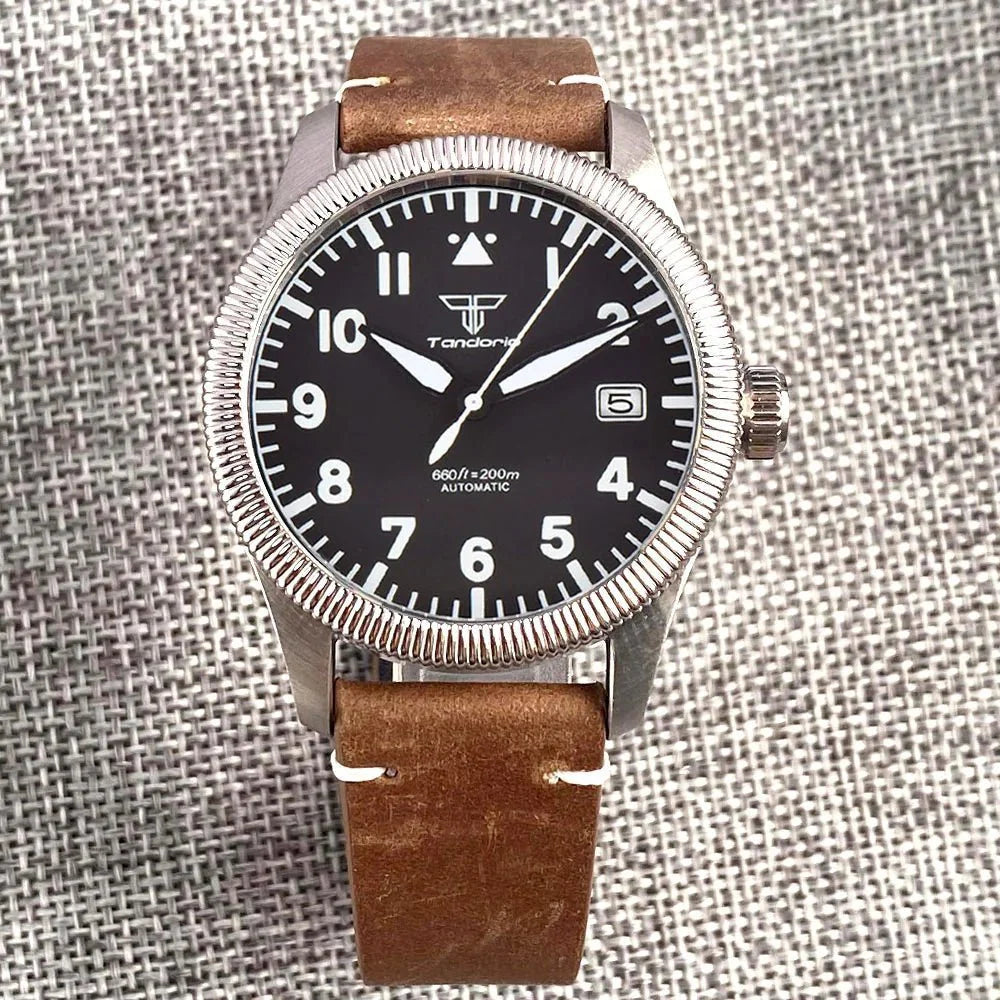 Tandorio Seiko NH35 Automatic 39mm Pilot Military 20Bar Sapphire TD016 - Tandorio Watches