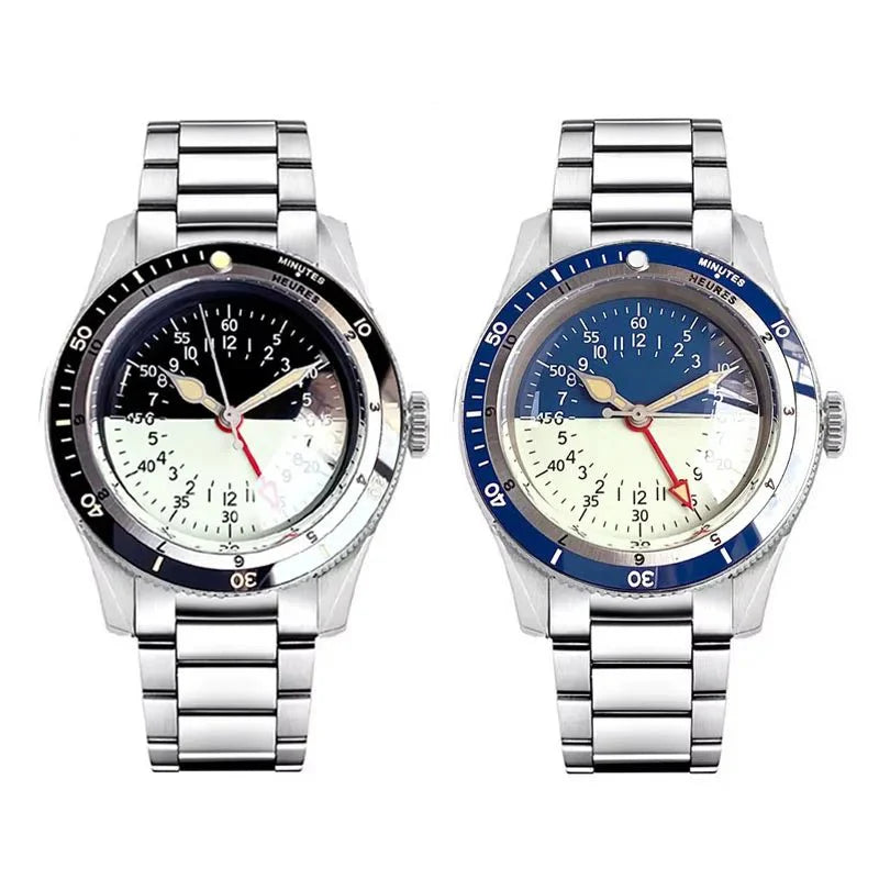 Tandorio TD213 NH34 GMT Watch Serica Homage Full Lume Two Tone Dial Domed Sapphire 20BAR Dive 40mm Men's Fashion Wristwatch - Tandorio Watches