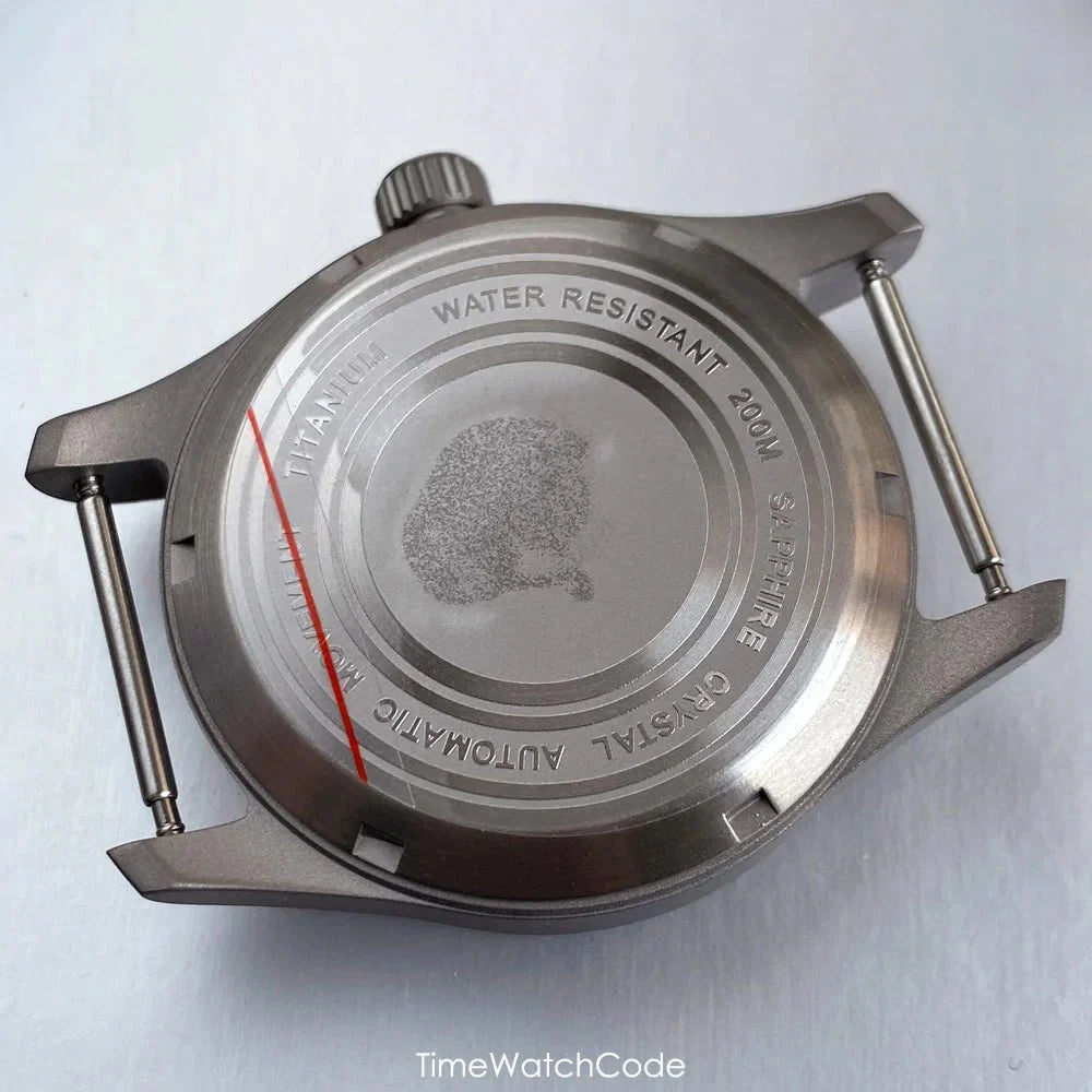 Ti - 2 Titanium Pilot Watch Case Aviator Watch Case 39mm for NH35 NH36 NH38 PT5000 ETA2824 SW200 Movement Sapphire 200M Waterproof - Tandorio Watches