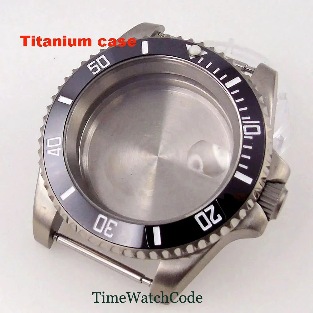 Titanium Watch Case 40mm Sub Diver 200m Waterproof Fit for NH35 NH36 ETA2824 PT5000 Antiallergry Sapphire Crystal Screw - in Crown - Tandorio Watches