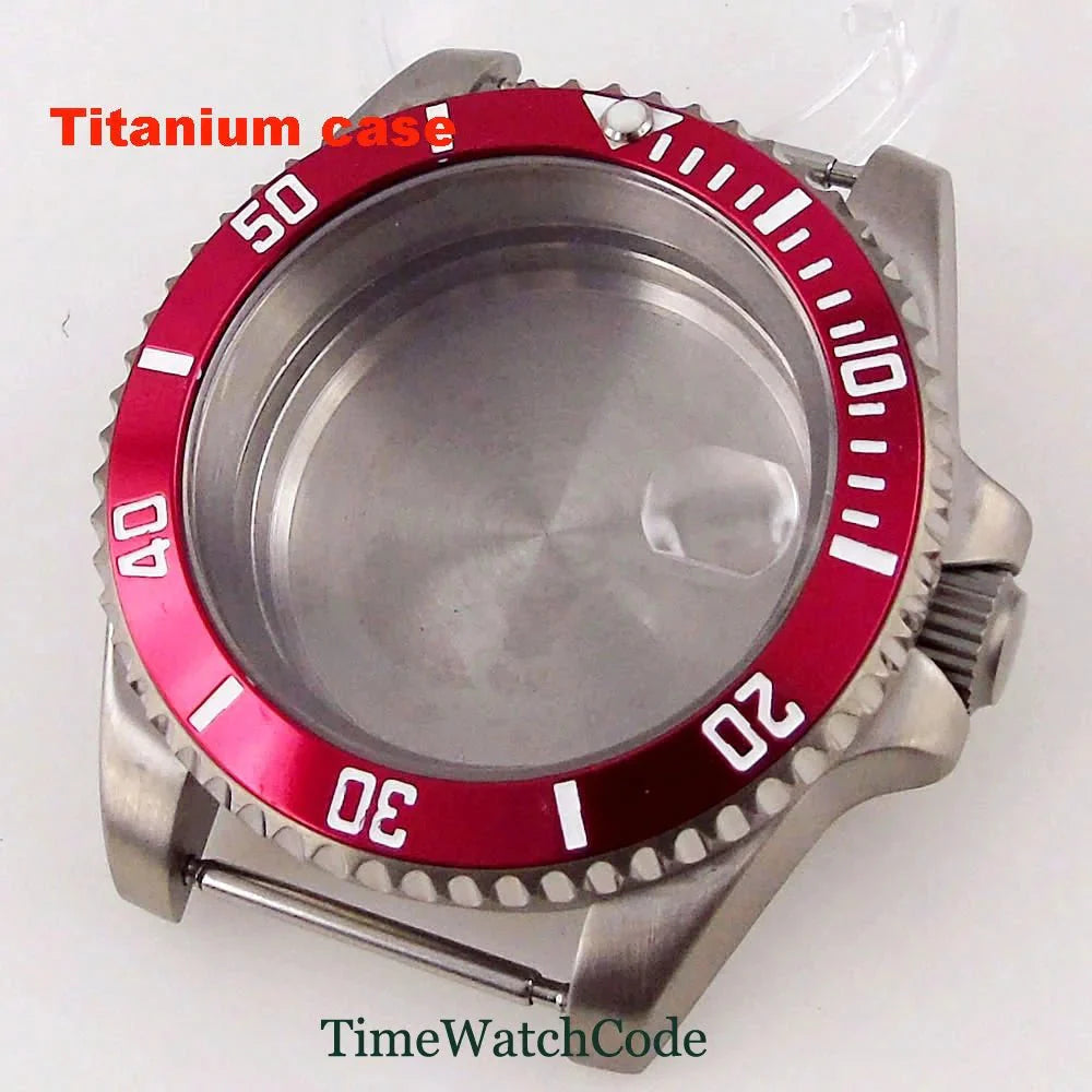 Titanium Watch Case 40mm Sub Diver 200m Waterproof Fit for NH35 NH36 ETA2824 PT5000 Antiallergry Sapphire Crystal Screw - in Crown - Tandorio Watches