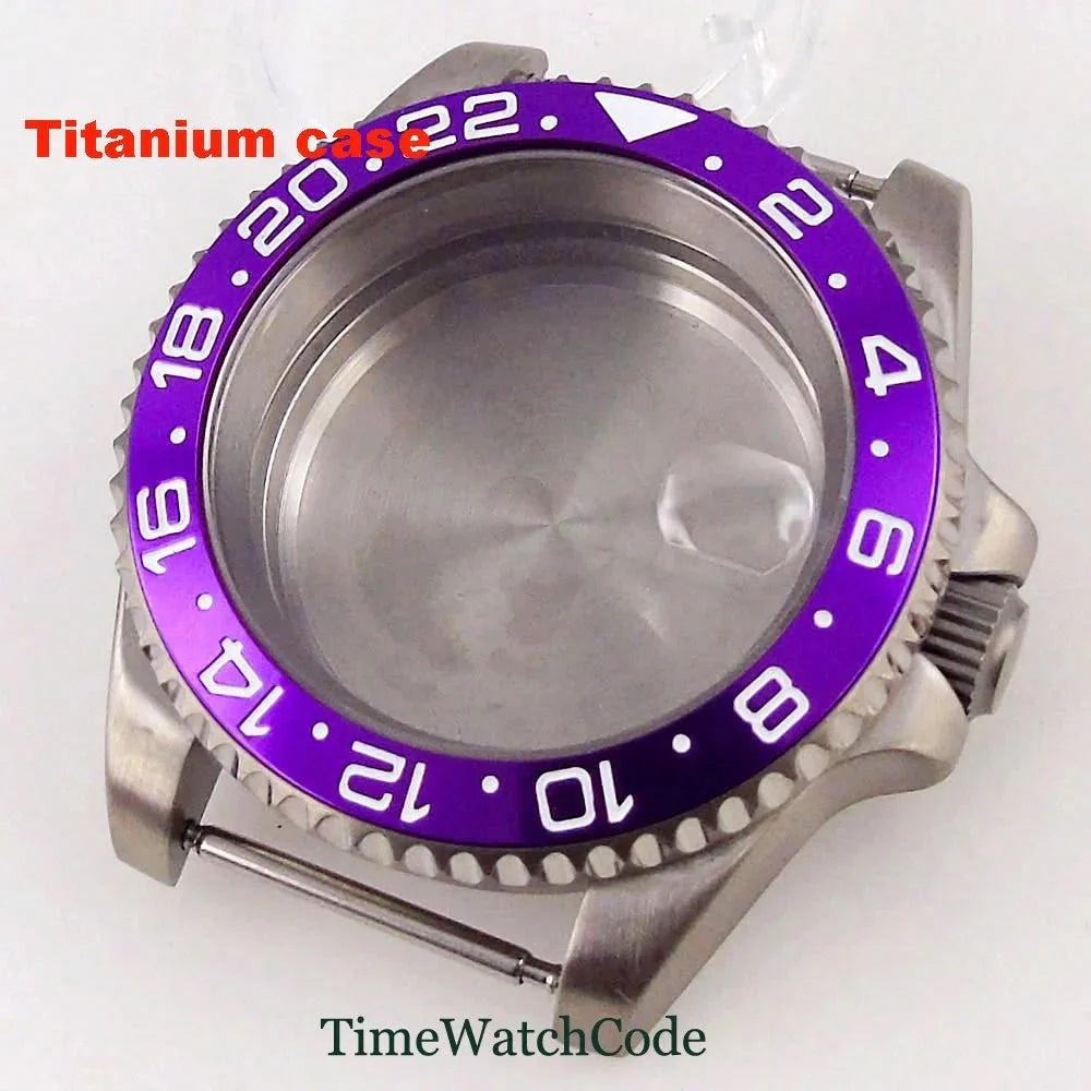 Titanium Watch Case 40mm Sub Diver 200m Waterproof Fit for NH35 NH36 ETA2824 PT5000 Antiallergry Sapphire Crystal Screw - in Crown - Tandorio Watches