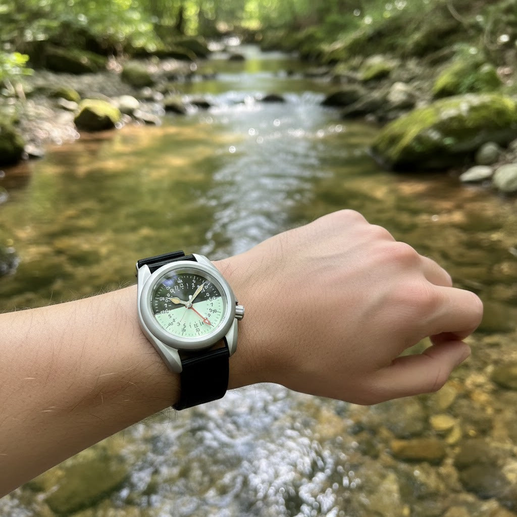 Titanium Watch Wristfull 3801 3.8 SKX Mod Sandblast NH34 GMT 40mm Sapphire 20Bar Half Lume